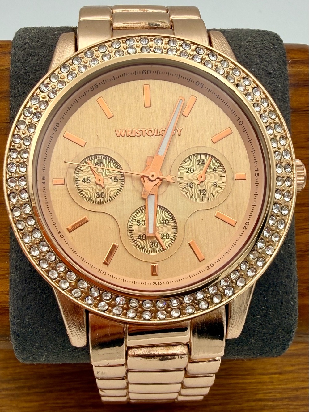 Wristology Women's Rose Gold Crystal Bezel Watch